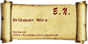 Brünauer Nóra névjegykártya
