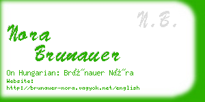 nora brunauer business card